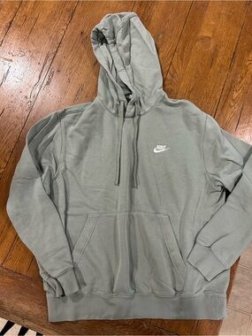 Nike Sage Green Pullover Hoodie with Small Chest Swoosh